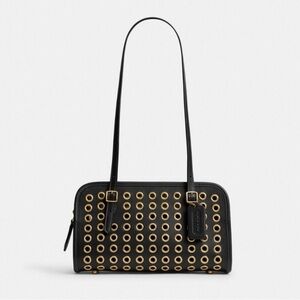 COACH Small Grommet Detail Leather Swing Bag NEW